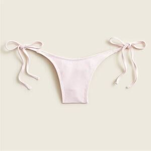 J. Crew ribbed curved waist‎ cheeky string bikini bottom Sz M blossom pink NEW